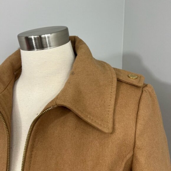 Michael Kors Tan Wool Pea Coat Jacket - Picture 2 of 16